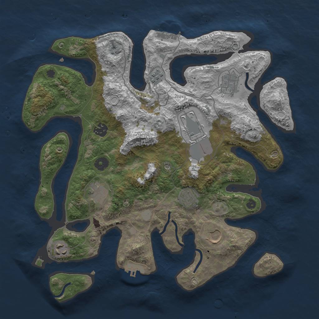 Rust Map: Procedural Map, Size: 3550, Seed: 824843, 16 Monuments