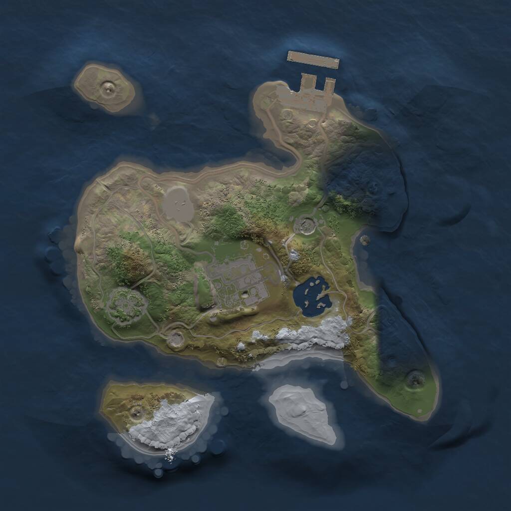 Rust Map: Procedural Map, Size: 2000, Seed: 1724970036, 6 Monuments