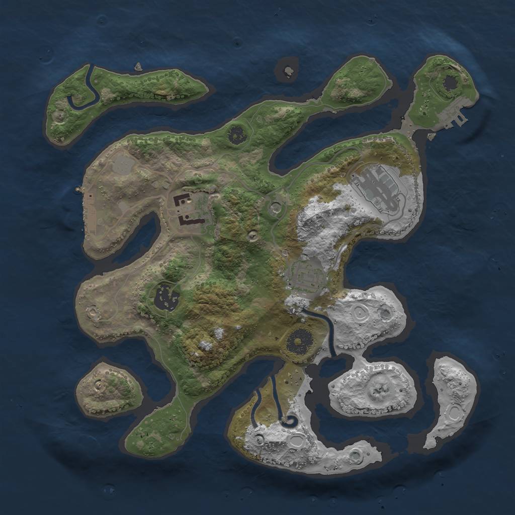 Rust Map: Procedural Map, Size: 3000, Seed: 4732384, 12 Monuments