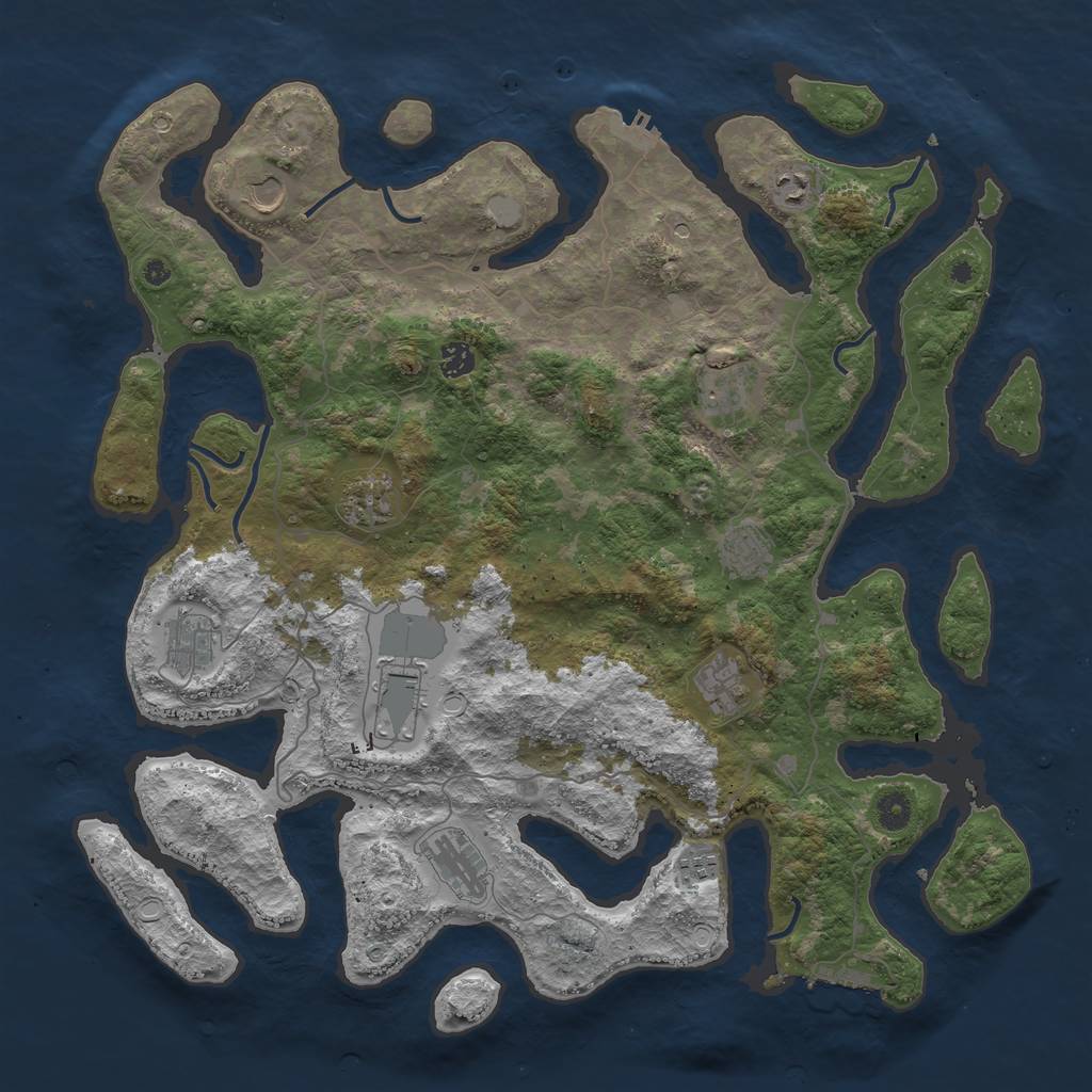 Rust Map: Procedural Map, Size: 4500, Seed: 56783, 19 Monuments