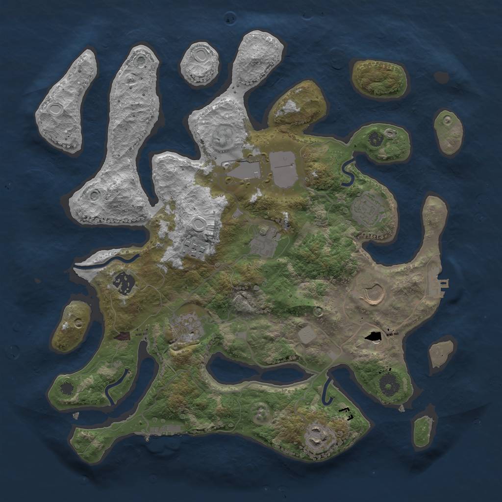 Rust Map: Procedural Map, Size: 3550, Seed: 88059, 16 Monuments