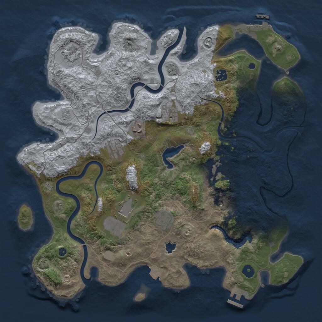 Rust Map: Procedural Map, Size: 4000, Seed: 513873, 15 Monuments