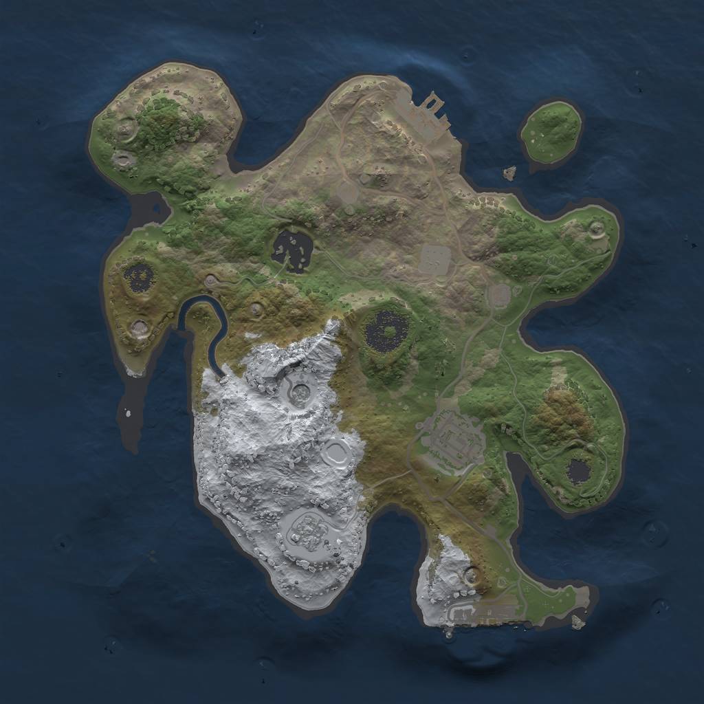 Rust Map: Procedural Map, Size: 2500, Seed: 545445, 11 Monuments