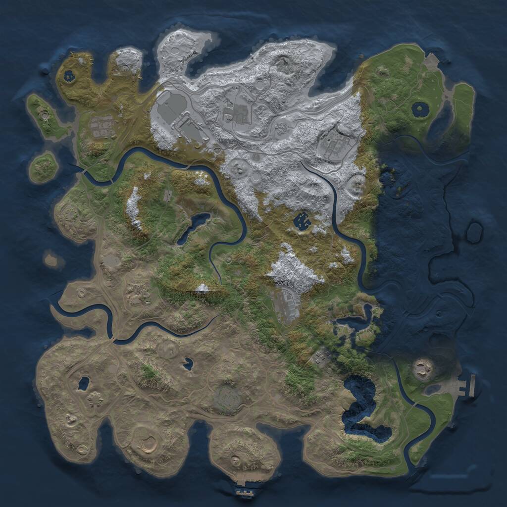Rust Map: Procedural Map, Size: 4500, Seed: 427980, 17 Monuments