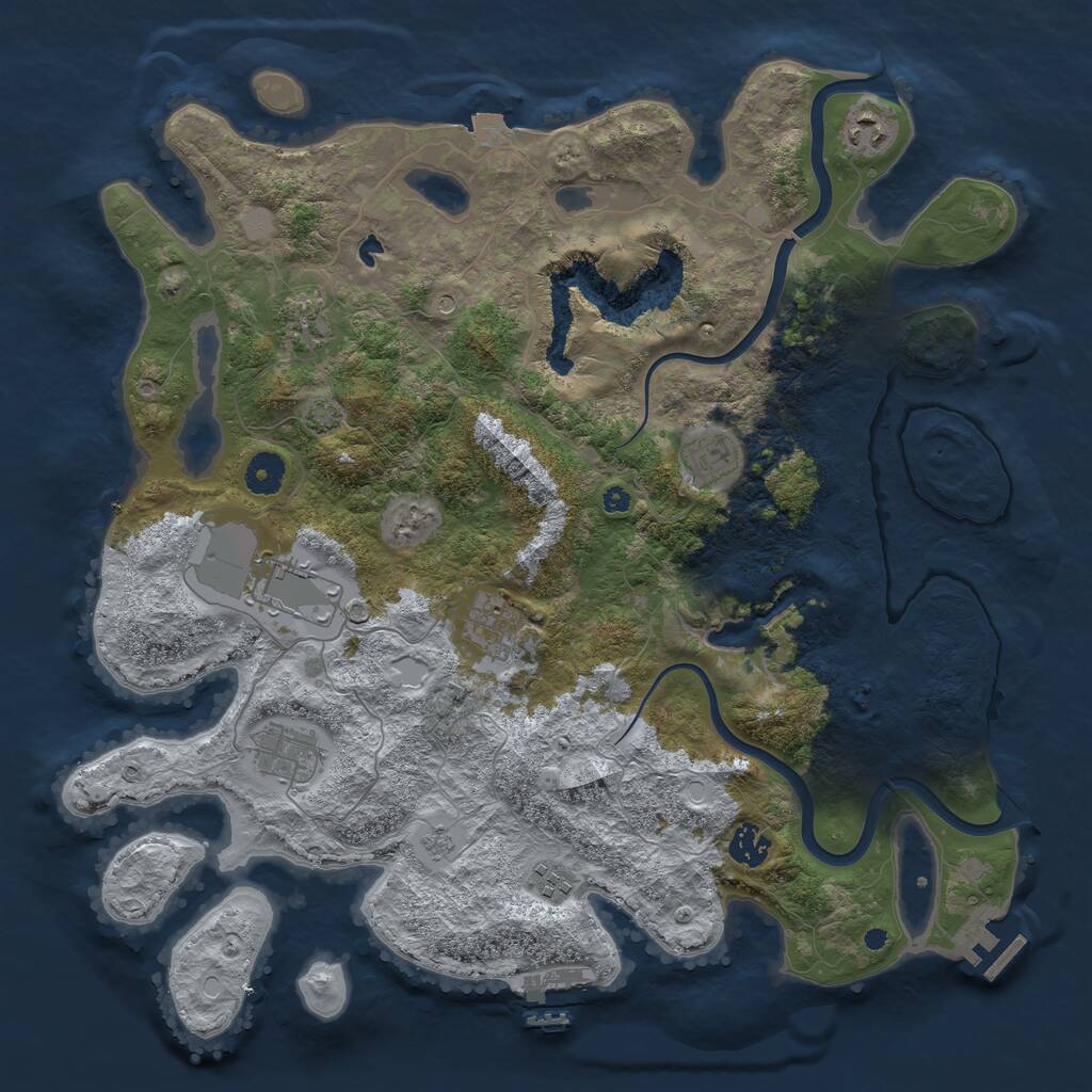 Rust Map: Procedural Map, Size: 4000, Seed: 352965, 14 Monuments