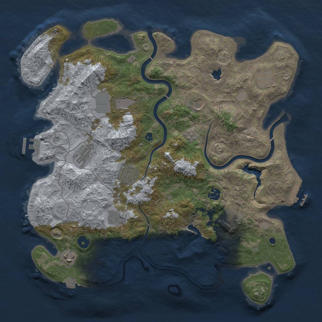 Rust Map: Procedural Map, Size: 4000, Seed: 7123722, 16 Monuments