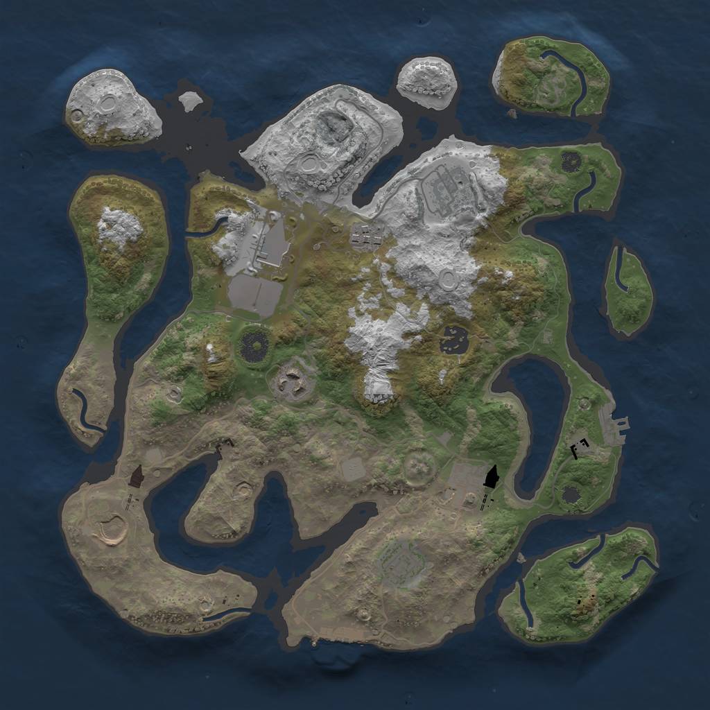 Rust Map: Procedural Map, Size: 3550, Seed: 924616, 15 Monuments