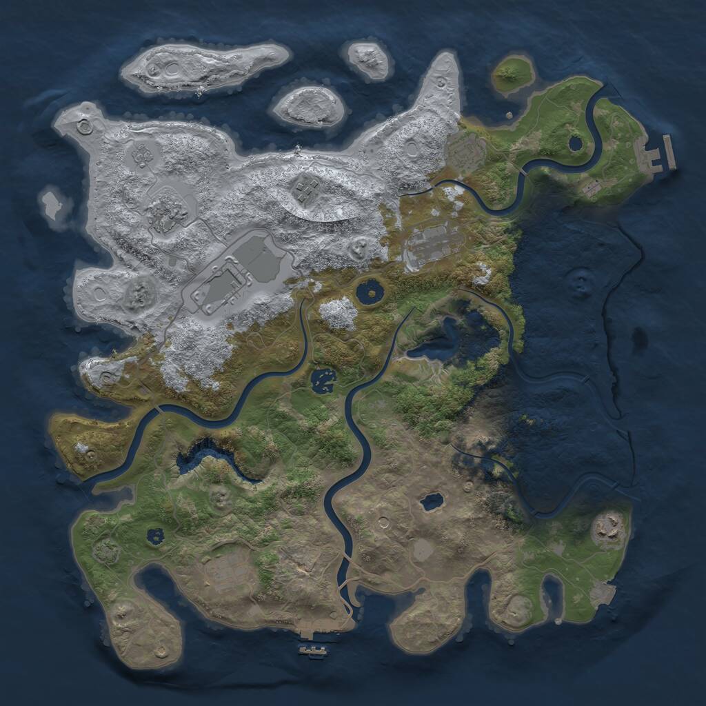 Rust Map: Procedural Map, Size: 4050, Seed: 680156469, 14 Monuments