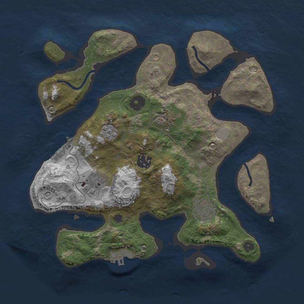 Rust Map: Procedural Map, Size: 3000, Seed: 49996, 13 Monuments