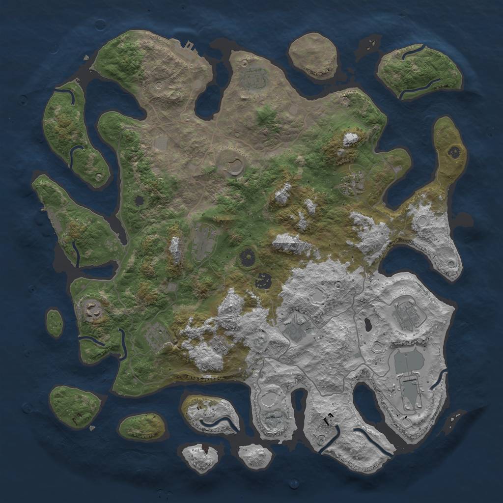 Rust Map: Procedural Map, Size: 4500, Seed: 2693114, 19 Monuments