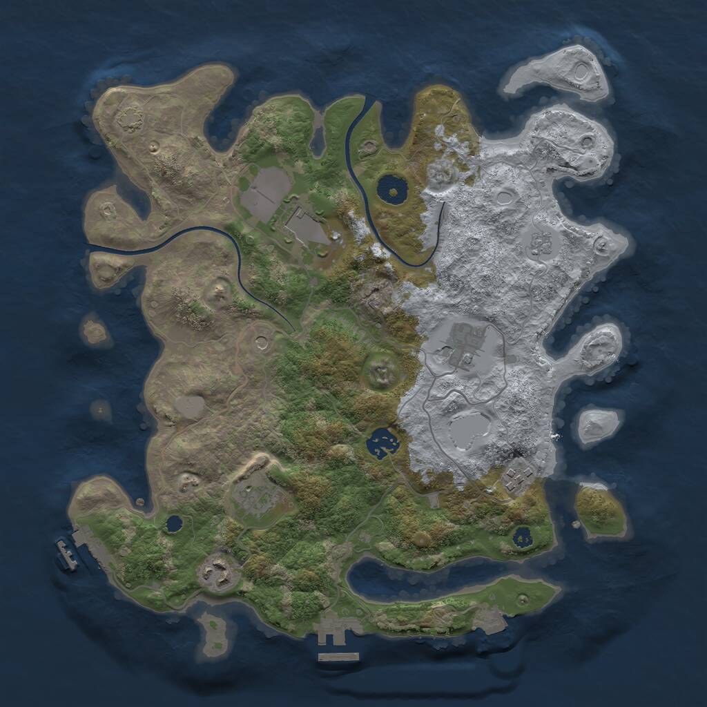 Rust Map: Procedural Map, Size: 3500, Seed: 94537763, 12 Monuments