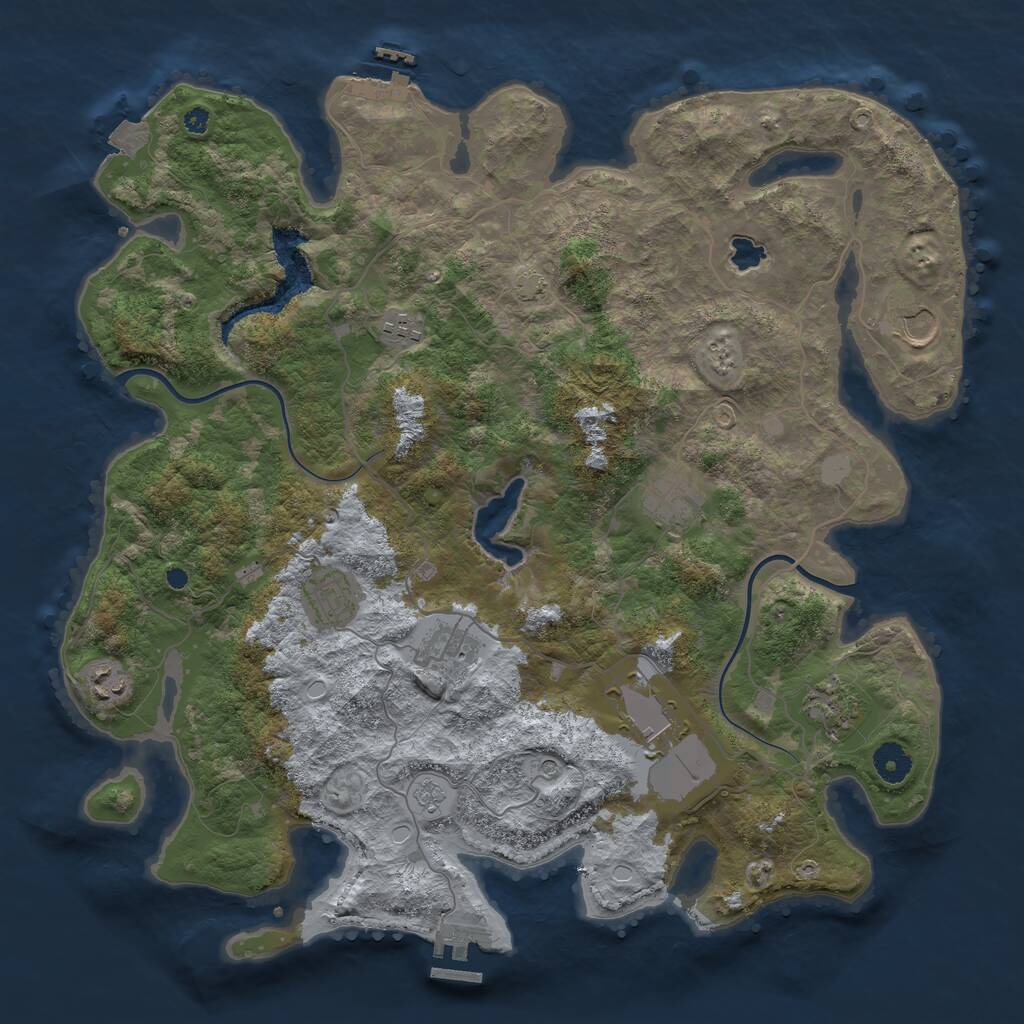 Rust Map: Procedural Map, Size: 4000, Seed: 978182, 14 Monuments