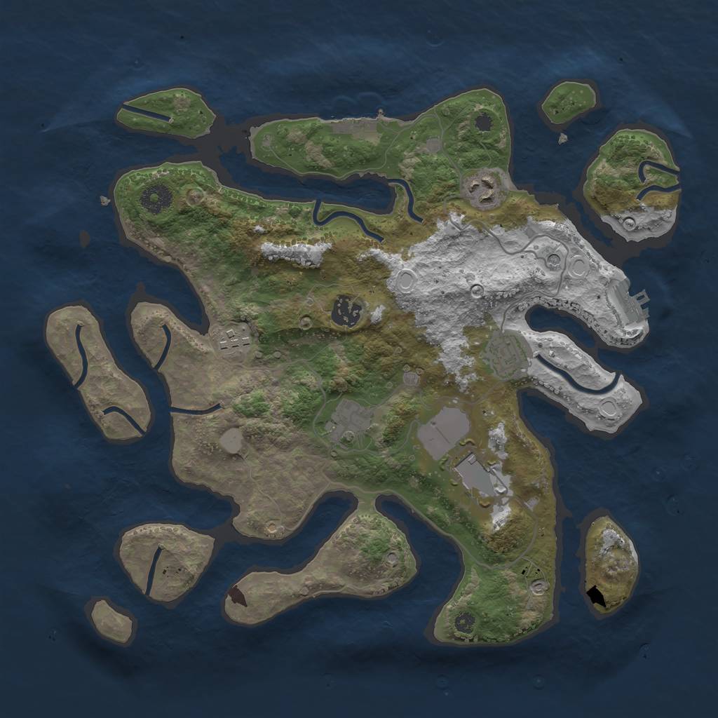 Rust Map: Procedural Map, Size: 3550, Seed: 62922, 14 Monuments