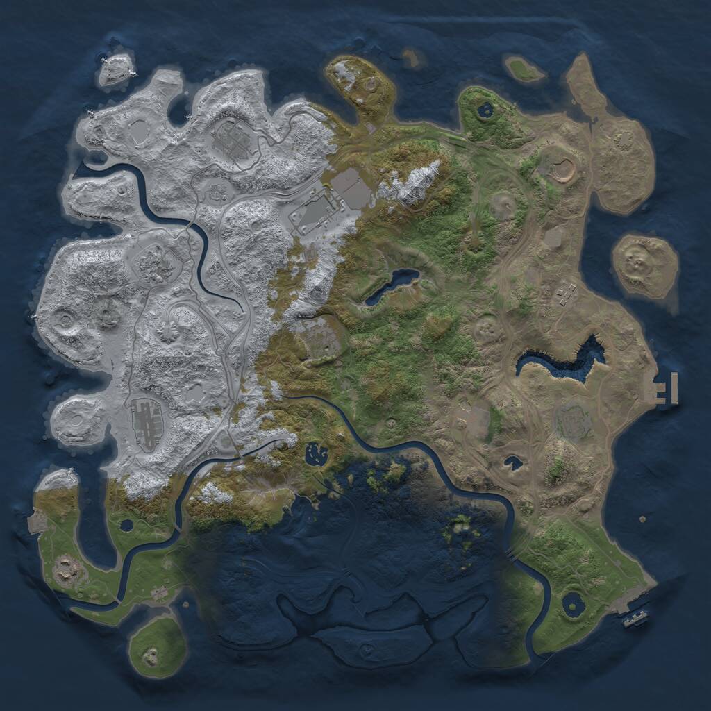 Rust Map: Procedural Map, Size: 4500, Seed: 3137306, 17 Monuments