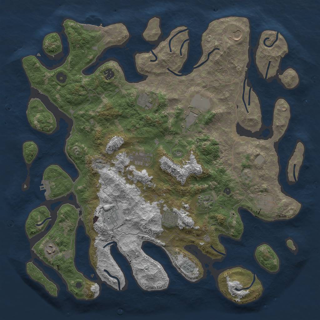 Rust Map: Procedural Map, Size: 4500, Seed: 1655218, 19 Monuments