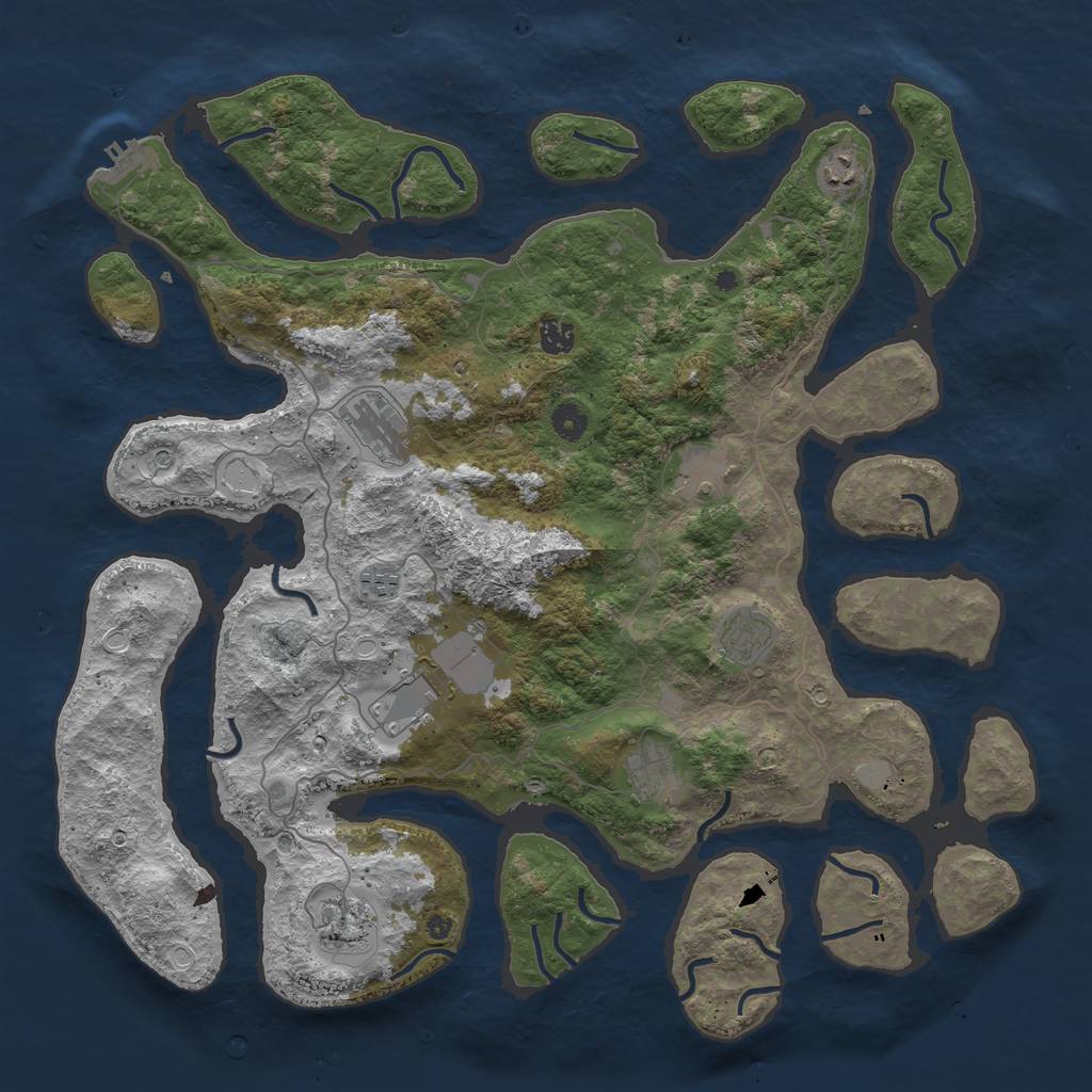 Rust Map: Procedural Map, Size: 4500, Seed: 4896248, 16 Monuments