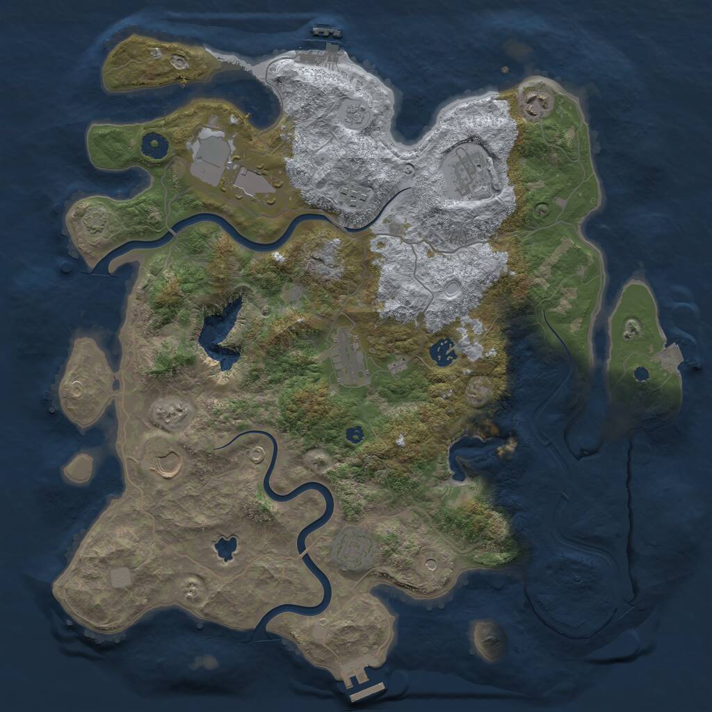Rust Map: Procedural Map, Size: 4000, Seed: 168578, 14 Monuments