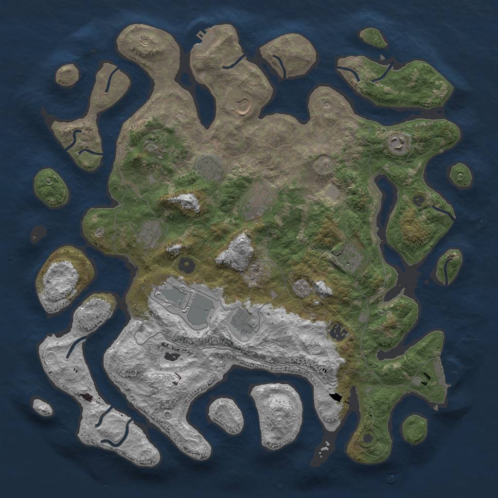 Rust Map: Procedural Map, Size: 4500, Seed: 5726003, 19 Monuments