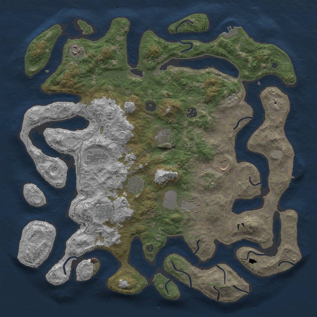 Rust Map: Procedural Map, Size: 4500, Seed: 1080928, 17 Monuments
