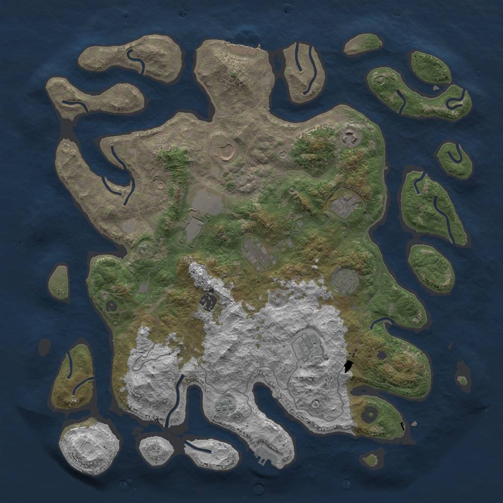 Rust Map: Procedural Map, Size: 4500, Seed: 2345700, 17 Monuments