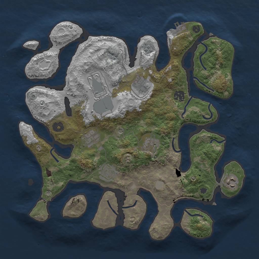 Rust Map: Procedural Map, Size: 3500, Seed: 1970886189, 15 Monuments