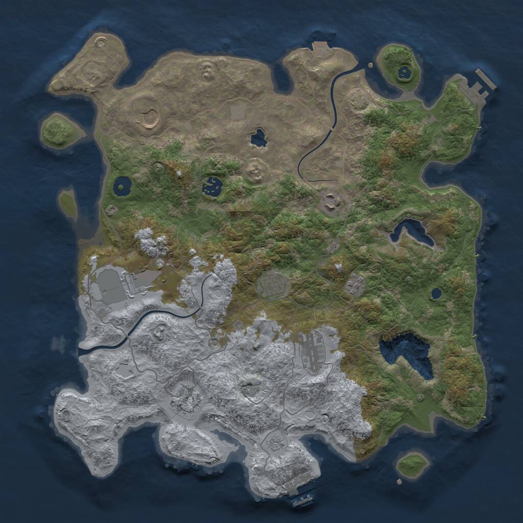 Rust Map: Procedural Map, Size: 4000, Seed: 16012022, 14 Monuments
