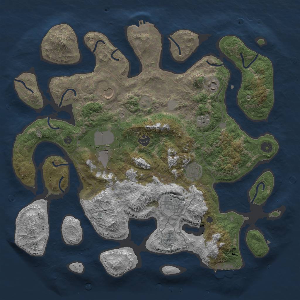 Rust Map: Procedural Map, Size: 4000, Seed: 60615, 15 Monuments