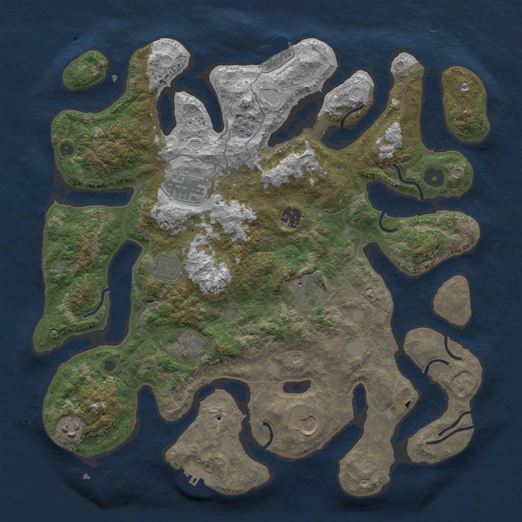 Rust Map: Procedural Map, Size: 4000, Seed: 450180001, 16 Monuments