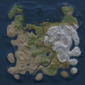 Thumbnail Rust Map: Procedural Map, Size: 4000, Seed: 69696969, 16 Monuments