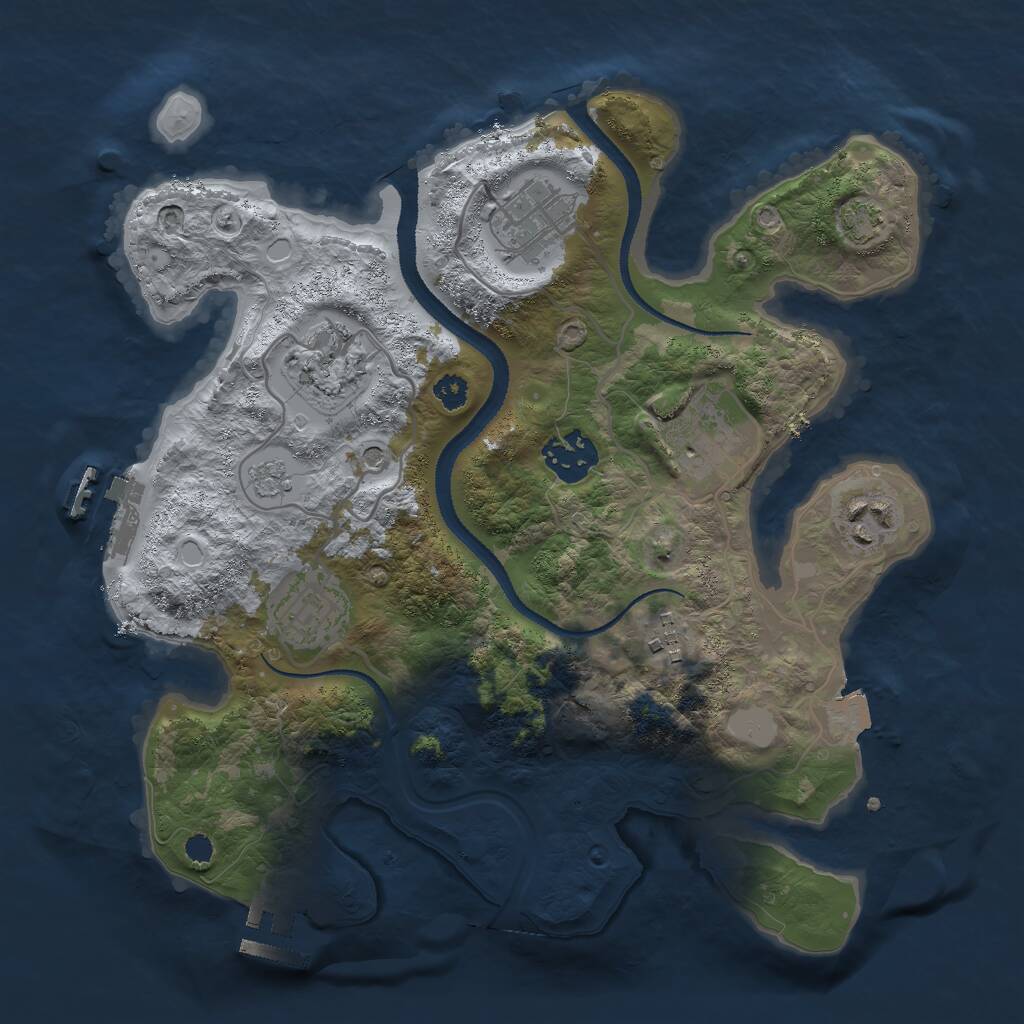 Rust Map: Procedural Map, Size: 3000, Seed: 2005881761, 13 Monuments