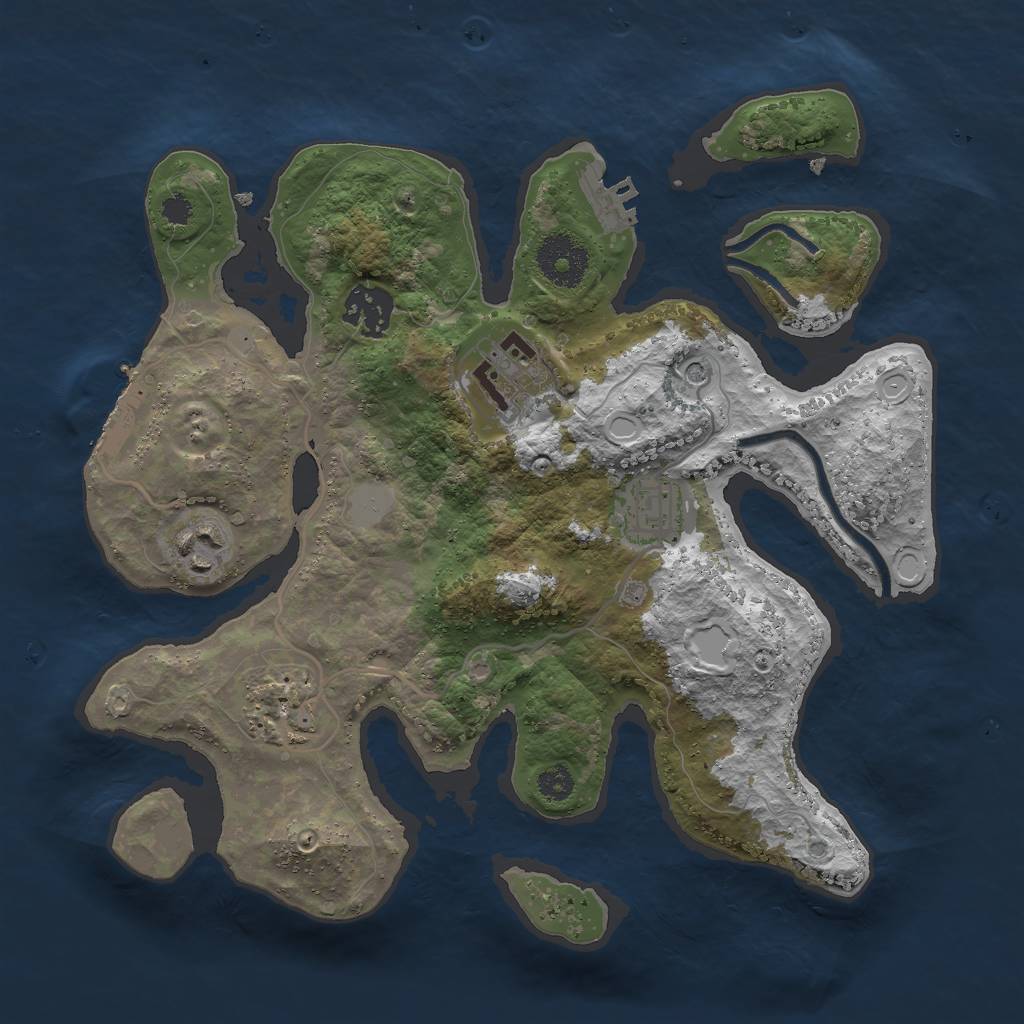 Rust Map: Procedural Map, Size: 3000, Seed: 756726121, 13 Monuments