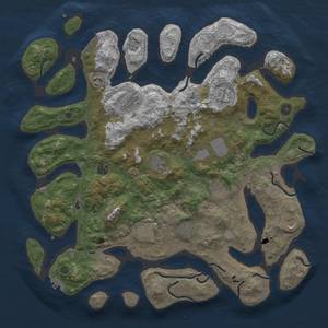 Thumbnail Rust Map: Procedural Map, Size: 4500, Seed: 6740, 19 Monuments