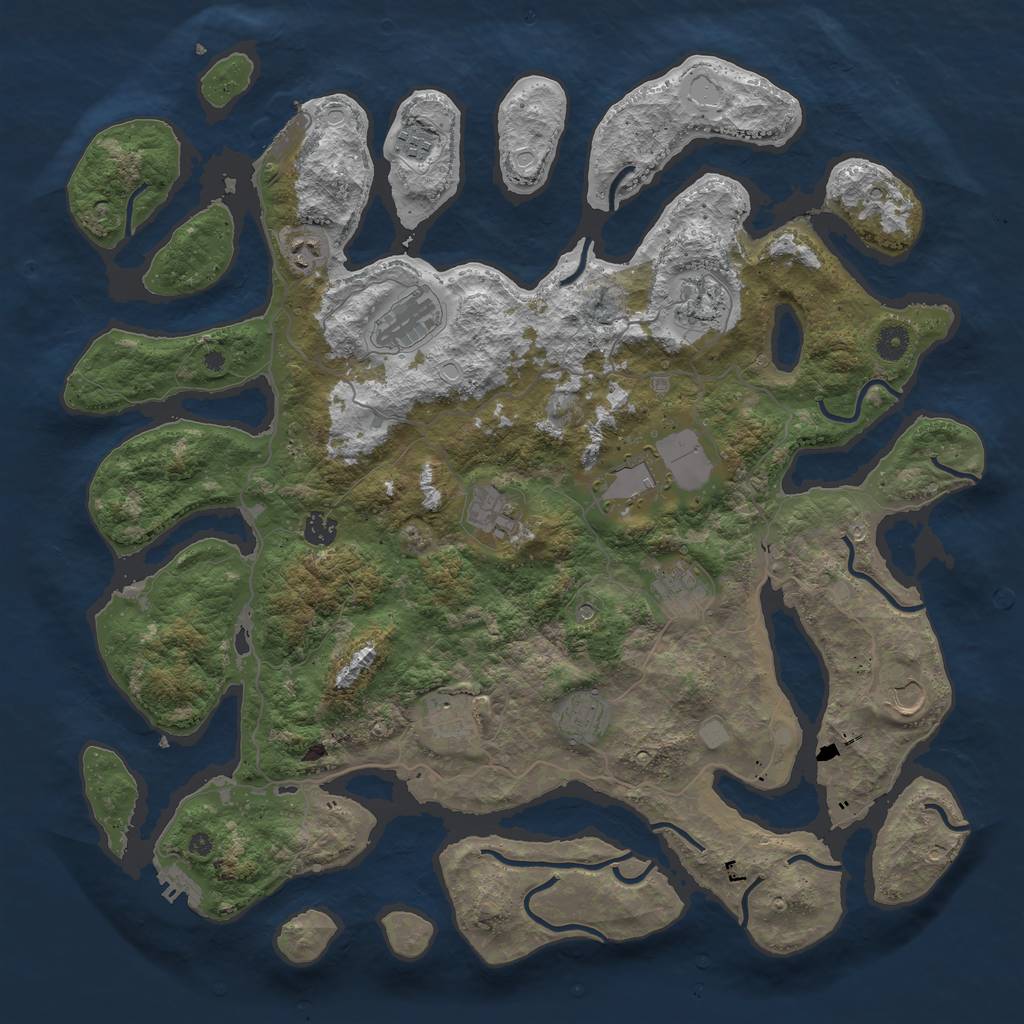 Rust Map: Procedural Map, Size: 4500, Seed: 6740, 19 Monuments