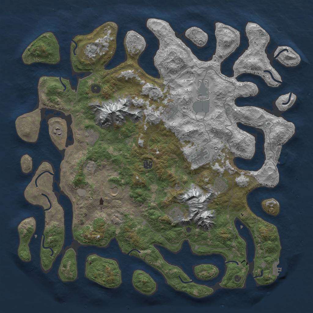 Rust Map: Procedural Map, Size: 5000, Seed: 153, 19 Monuments