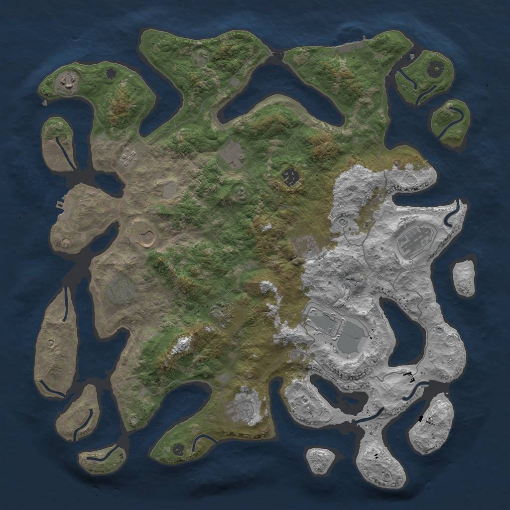 Rust Map: Procedural Map, Size: 4500, Seed: 6425487, 19 Monuments