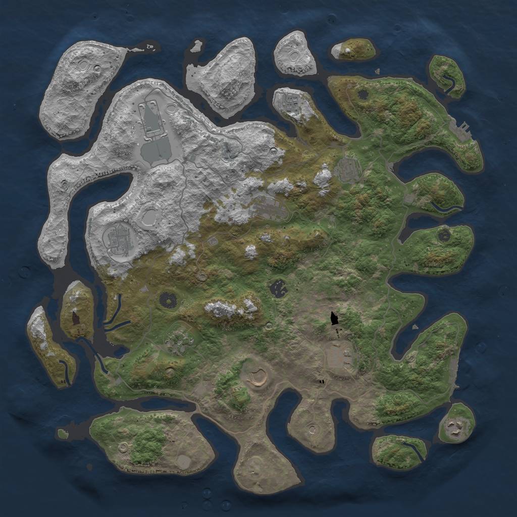 Rust Map: Procedural Map, Size: 4500, Seed: 2641769, 18 Monuments