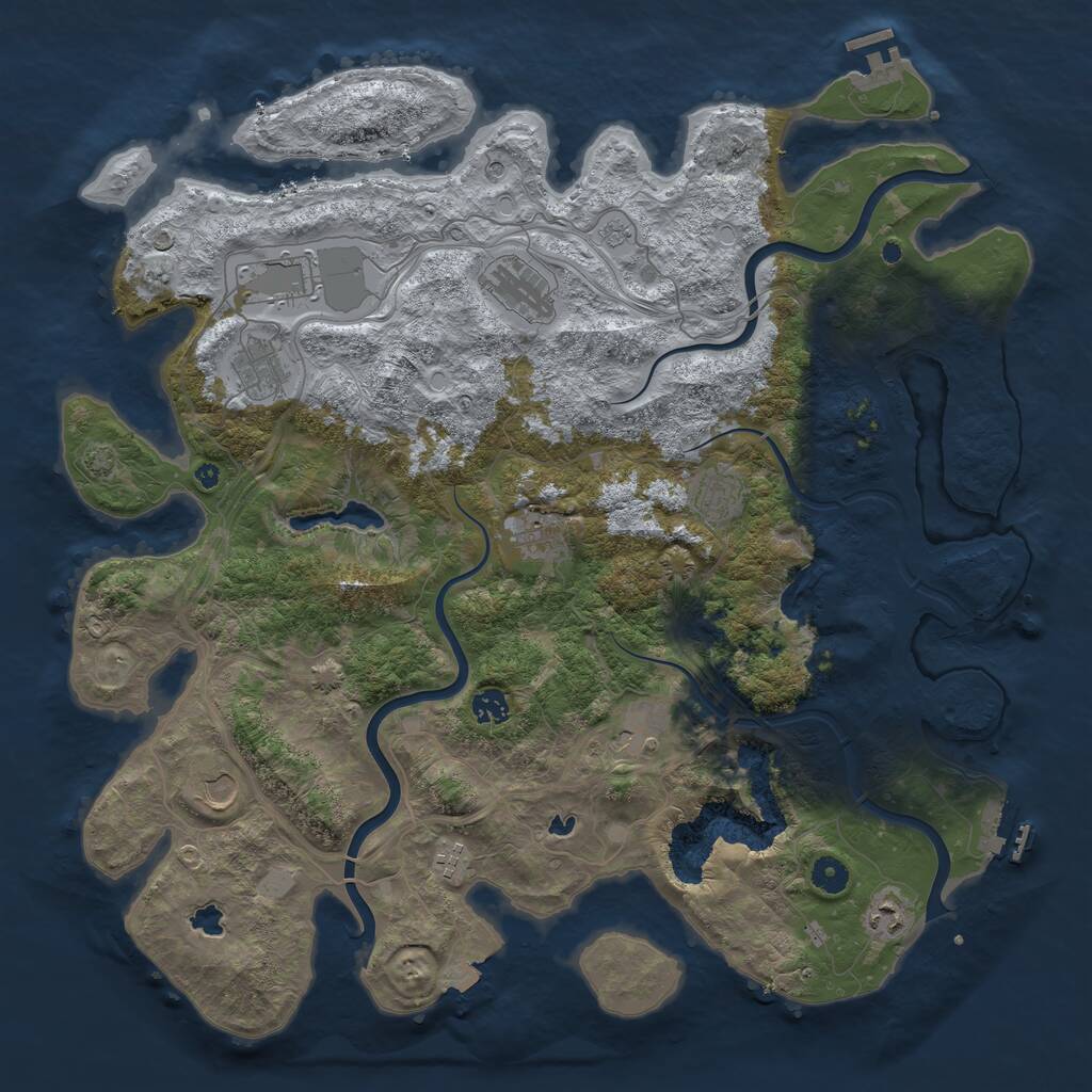 Rust Map: Procedural Map, Size: 4500, Seed: 997990, 16 Monuments