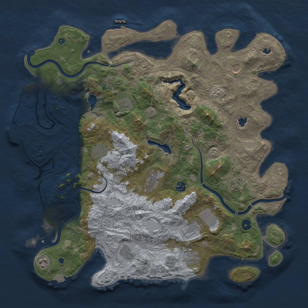 Rust Map: Procedural Map, Size: 4500, Seed: 98968, 17 Monuments