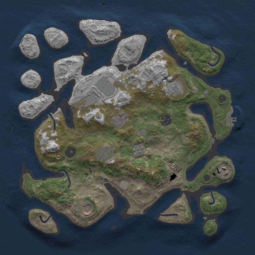 Rust Map: Procedural Map, Size: 3500, Seed: 4879912, 15 Monuments