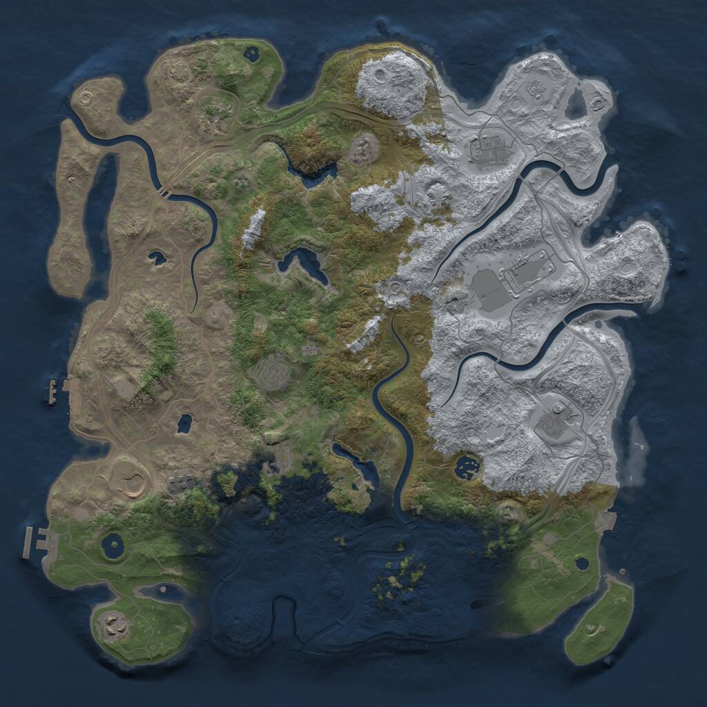 Rust Map: Procedural Map, Size: 4500, Seed: 4309683, 16 Monuments