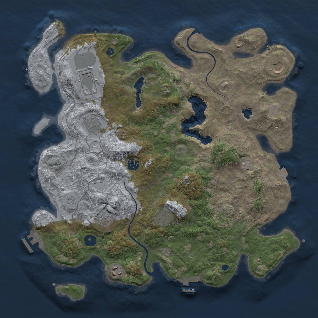 Rust Map: Procedural Map, Size: 4000, Seed: 564846, 14 Monuments