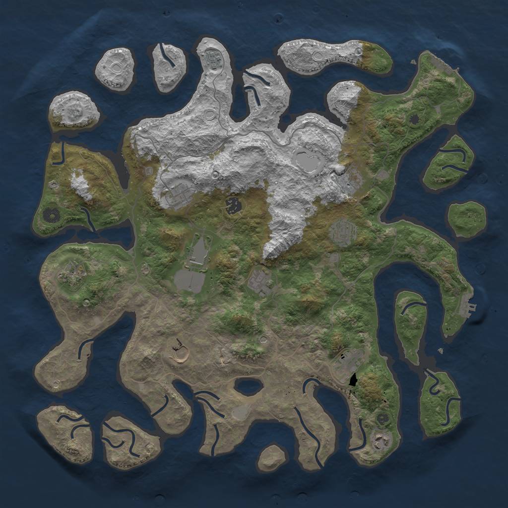 Rust Map: Procedural Map, Size: 4500, Seed: 4932691, 19 Monuments