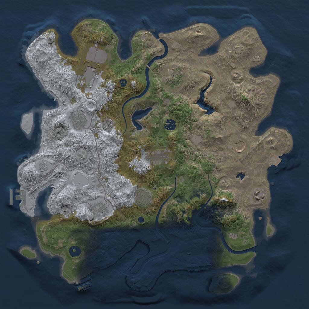 Rust Map: Procedural Map, Size: 4000, Seed: 212944, 16 Monuments