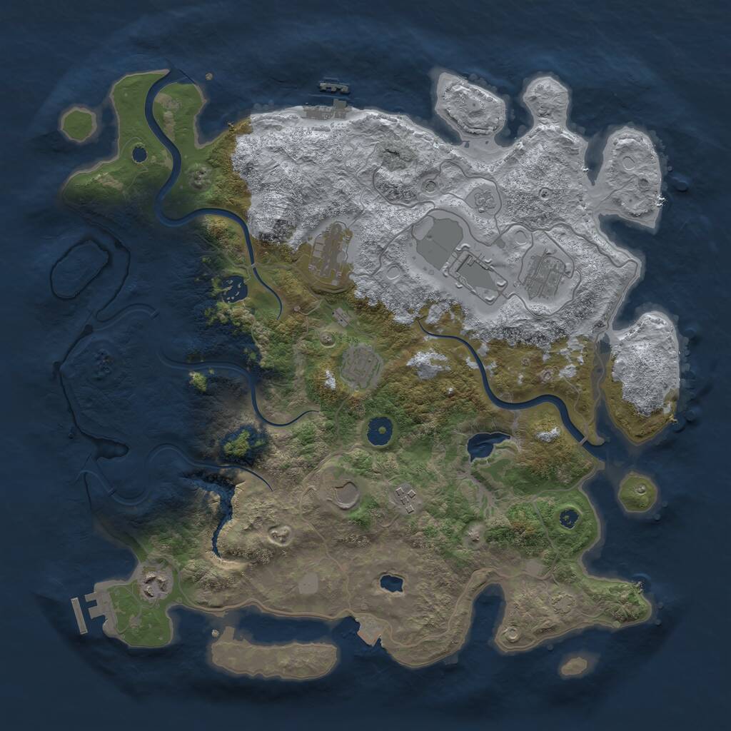 Rust Map: Procedural Map, Size: 4000, Seed: 28, 14 Monuments