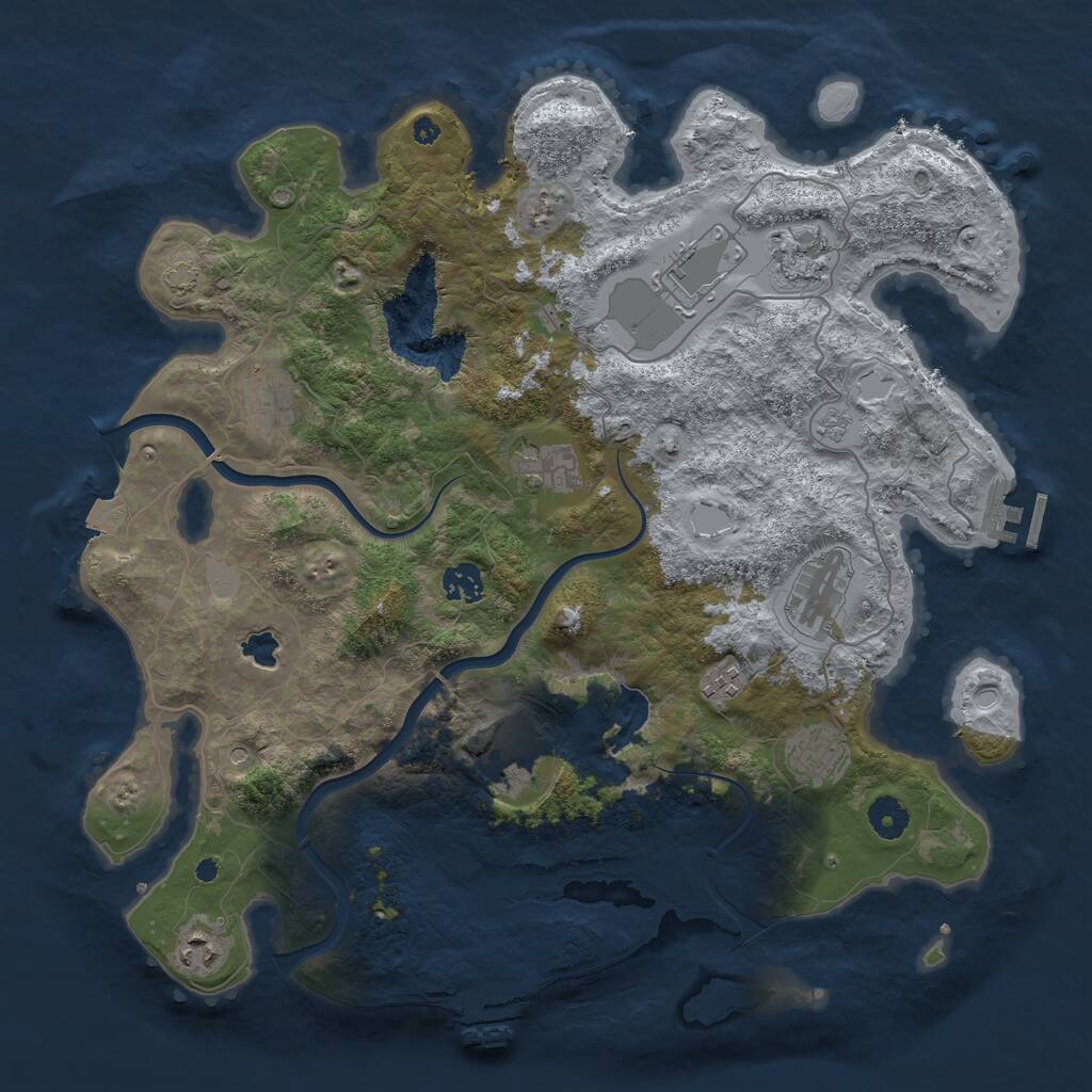 Rust Map: Procedural Map, Size: 4000, Seed: 1684956769, 16 Monuments