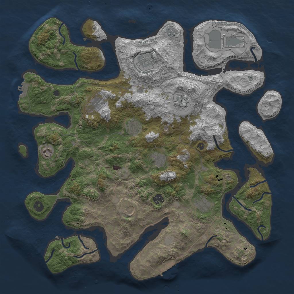 Rust Map: Procedural Map, Size: 4250, Seed: 785634, 19 Monuments