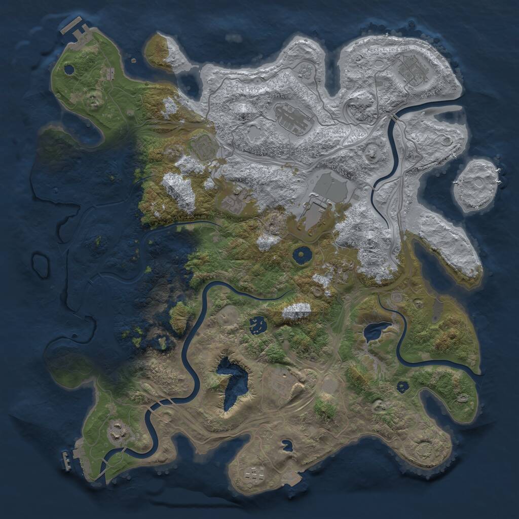 Rust Map: Procedural Map, Size: 4250, Seed: 785634, 16 Monuments