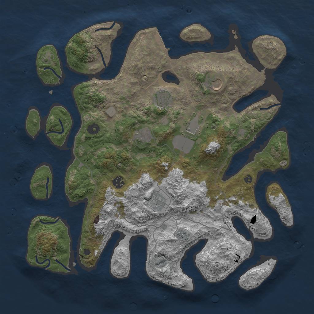 Rust Map: Procedural Map, Size: 4000, Seed: 965203, 14 Monuments