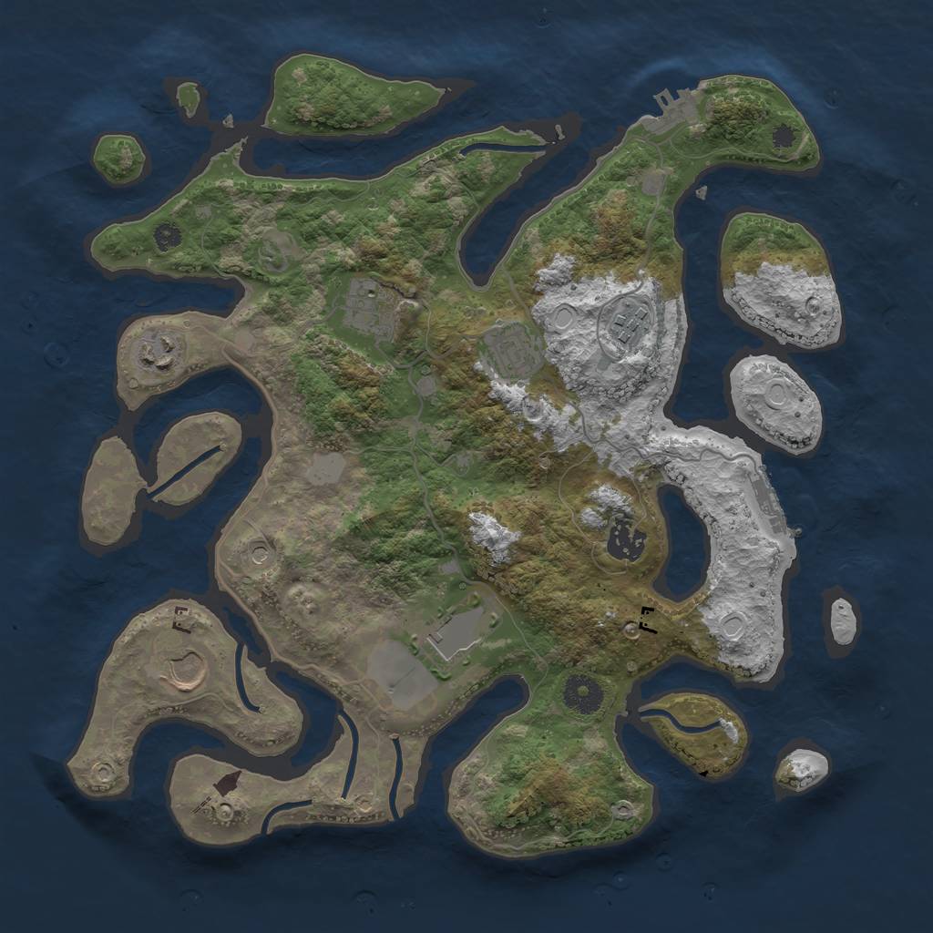 Rust Map: Procedural Map, Size: 3550, Seed: 550338, 15 Monuments