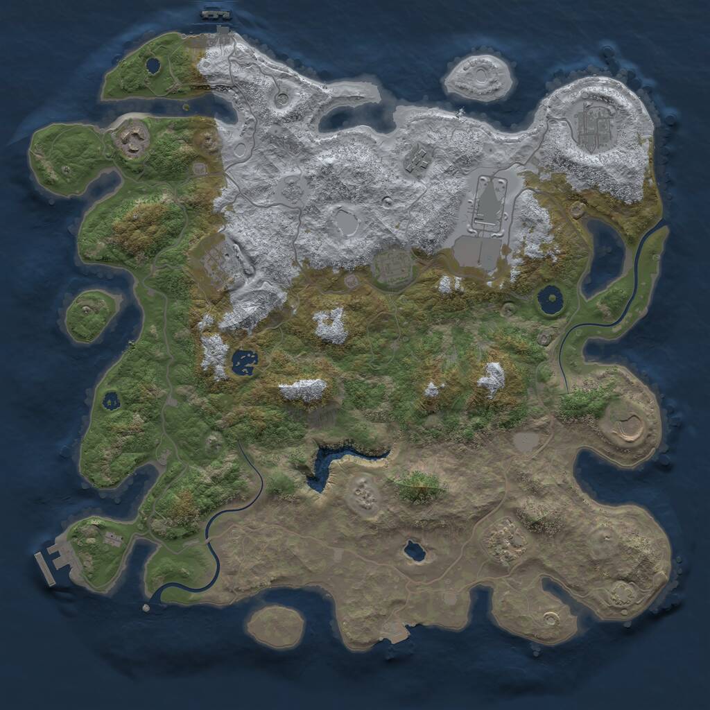 Rust Map: Procedural Map, Size: 4000, Seed: 1762032480, 15 Monuments